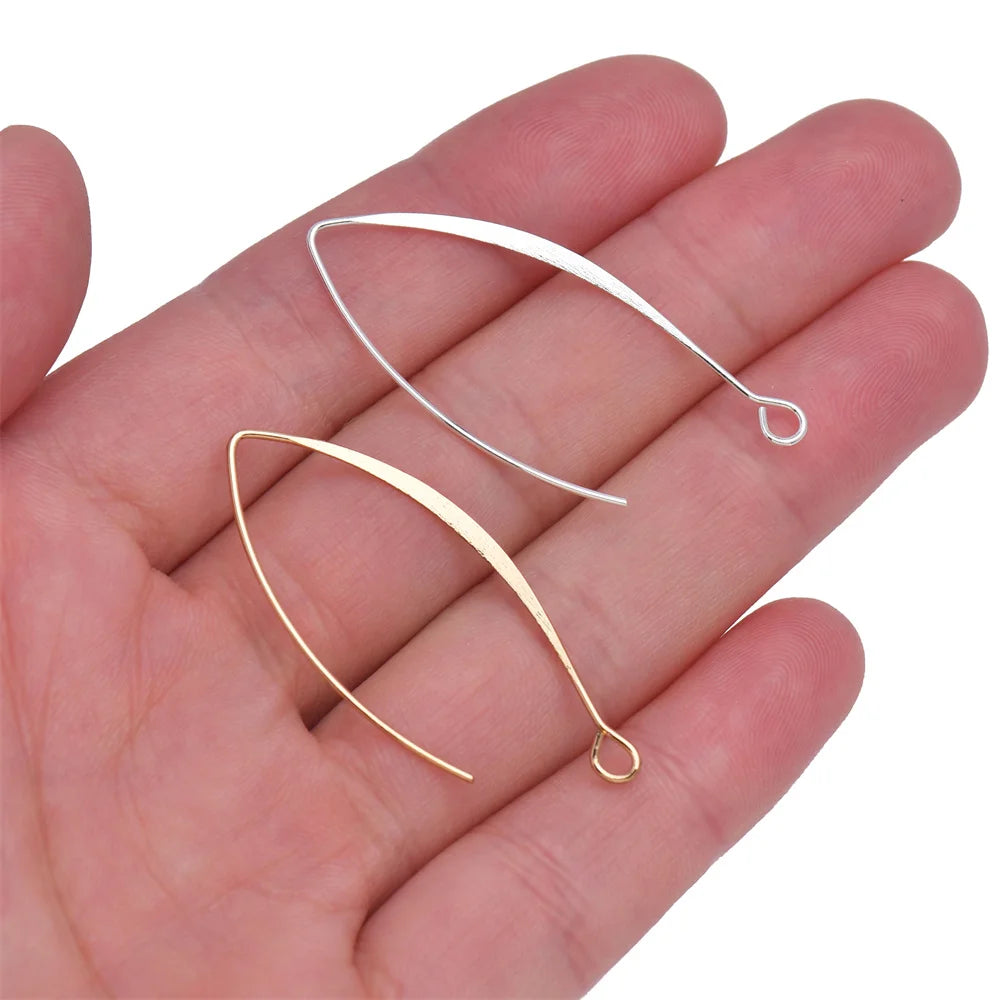 20Pcs 925 Sterling Silver Plated Ear Wires V-shape Earrings Hook For