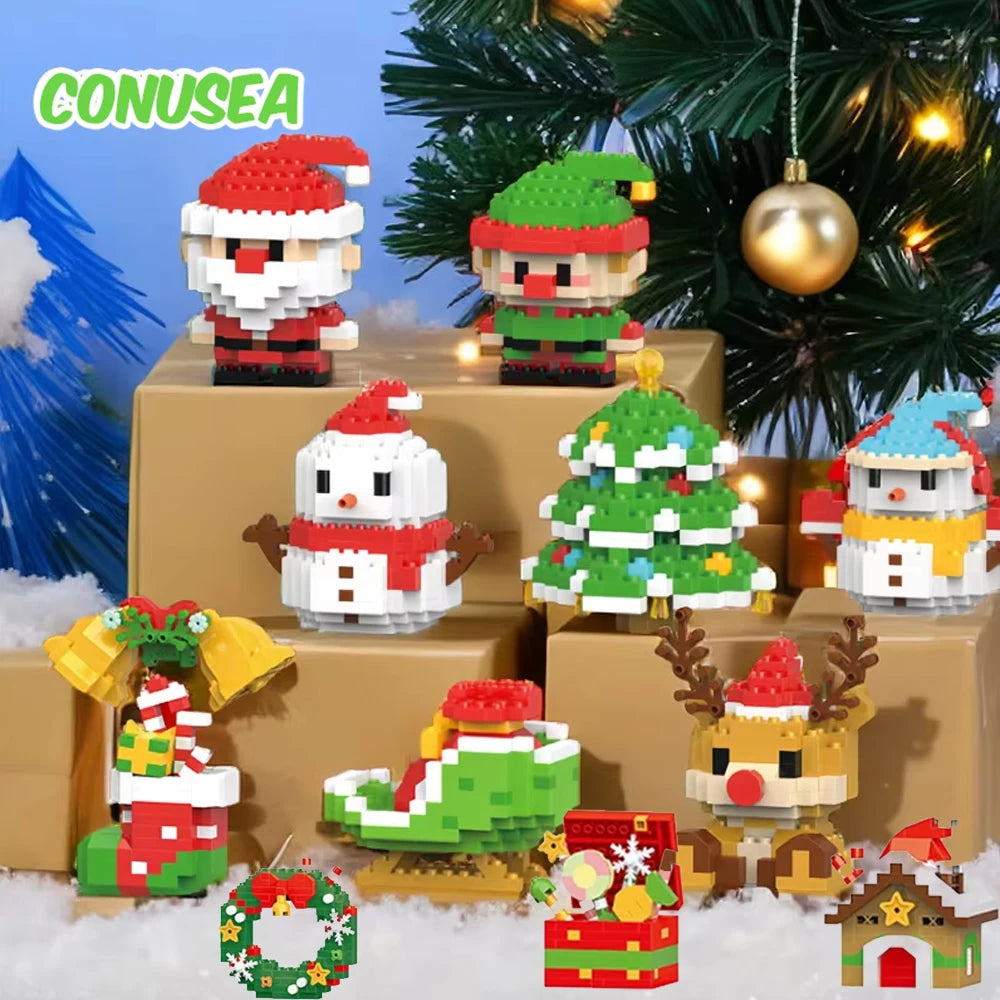 Christmas Gifts Micro Building Block Series Santa Claus Reindeer