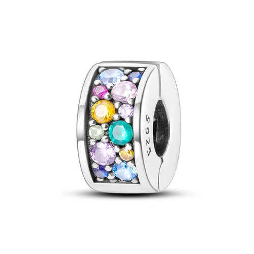 Original 925 Sterling Silver Clip Charm Inlaid Zircon Cat Butterfly