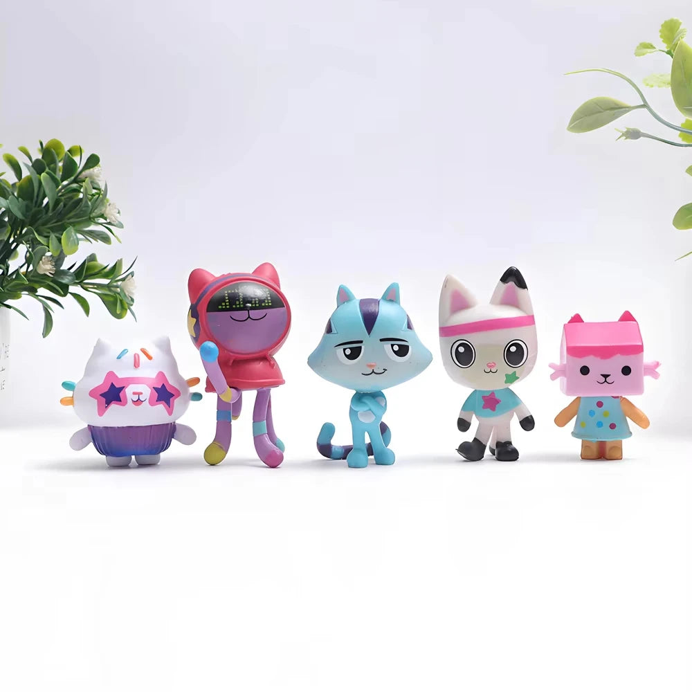 Hot 13pcs Gabby Dollhouse Anime Figure Toy Smiling Car Cat Hug Gaby