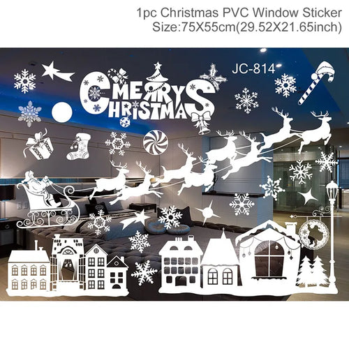 Christmas Window Sticker Merry Christmas Decorations For Home 2023