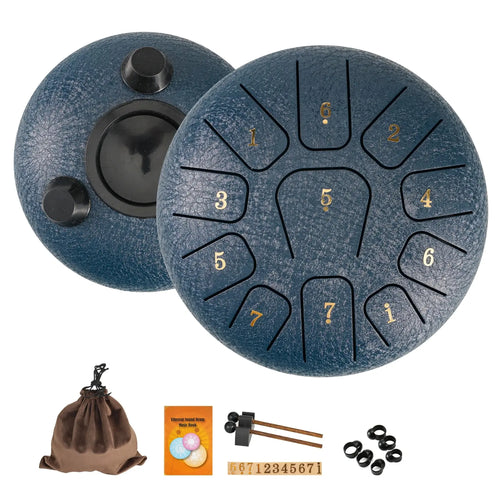 Miwayer 6" Steel Tongue Drum Gift Set | 11-Note Sound Healing