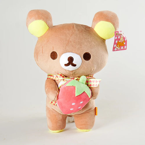 White Rilakkuma Plush Cute Animal Strawberry Cute Bear Stuffed Doll