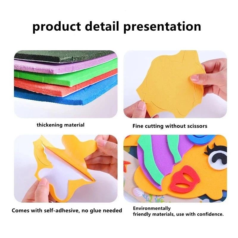10/20pcs/lot 3D EVA Foam Sticker DIY Cartoon Animal Puzzle for