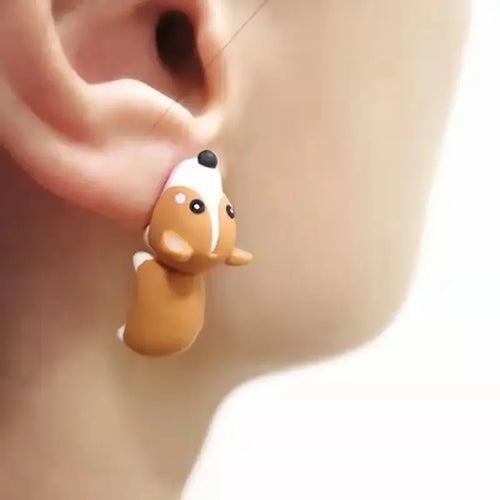 2pcs/1pair Animal Cartoon Stud Earring For Women Cute Dinosaur Little