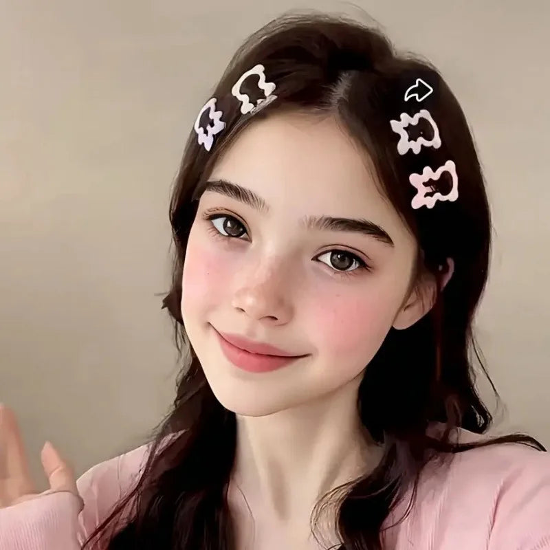 10/20/30pcs mixed pack of light pink heart-shaped and bow-shaped hair