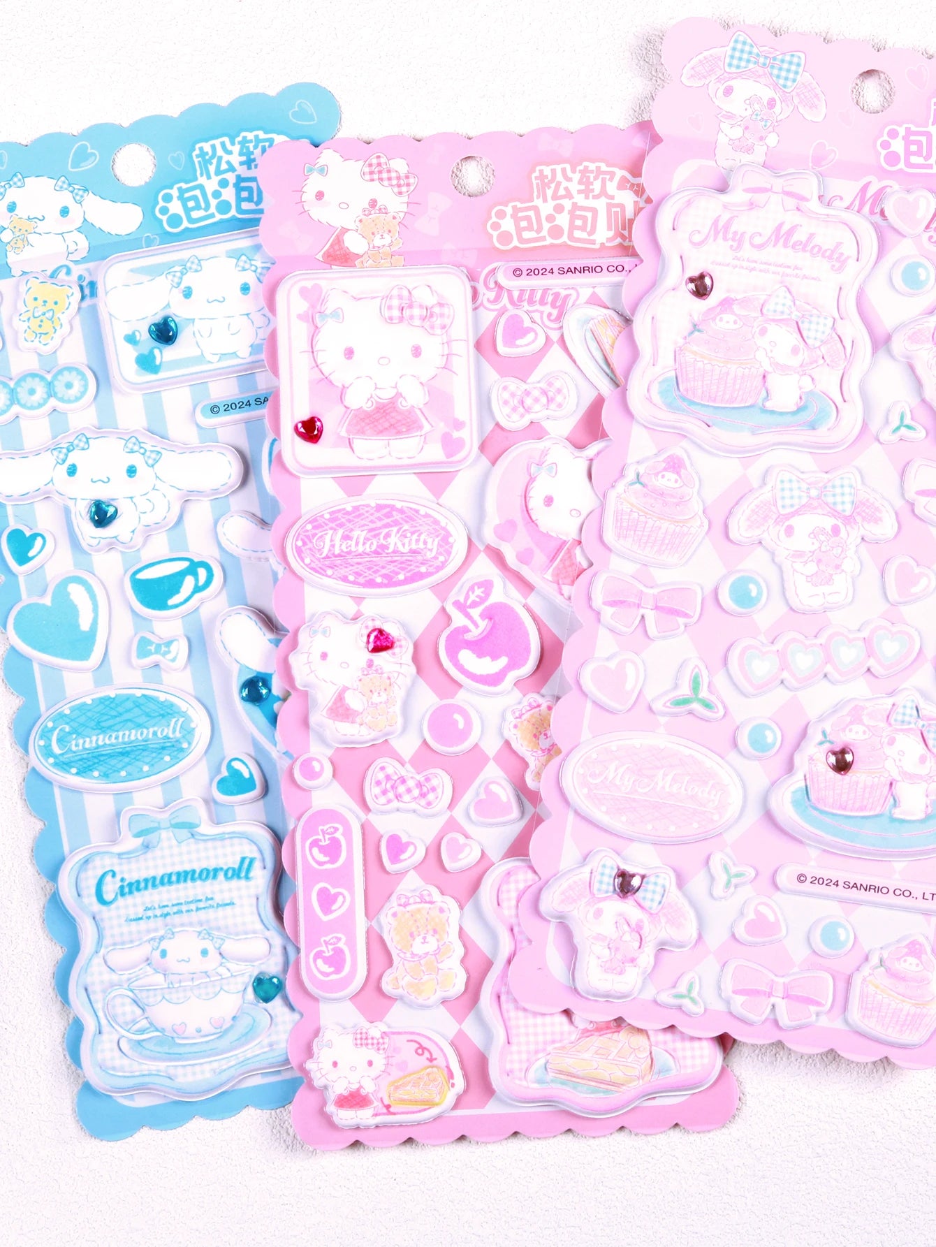 Embossed gemstone stickers Sanrio 3D crystal candy stickers, suitable