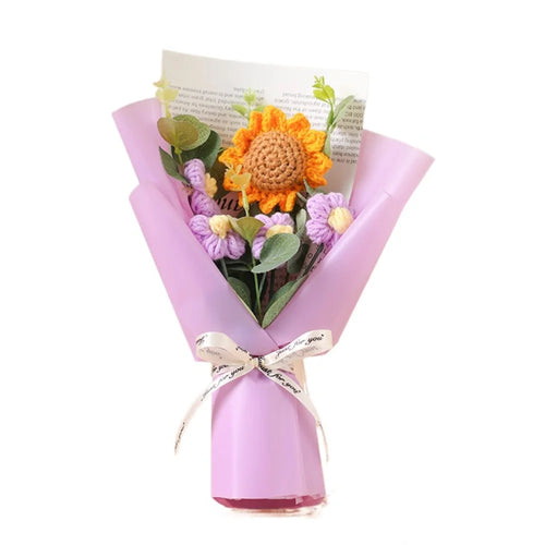 Artificial Flower Crochet Bouquet Eternal Flower Handmade Graduation