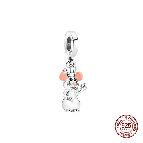 New S925 sterling silver Disney Mickey Mouse pendant bead suitable Fit