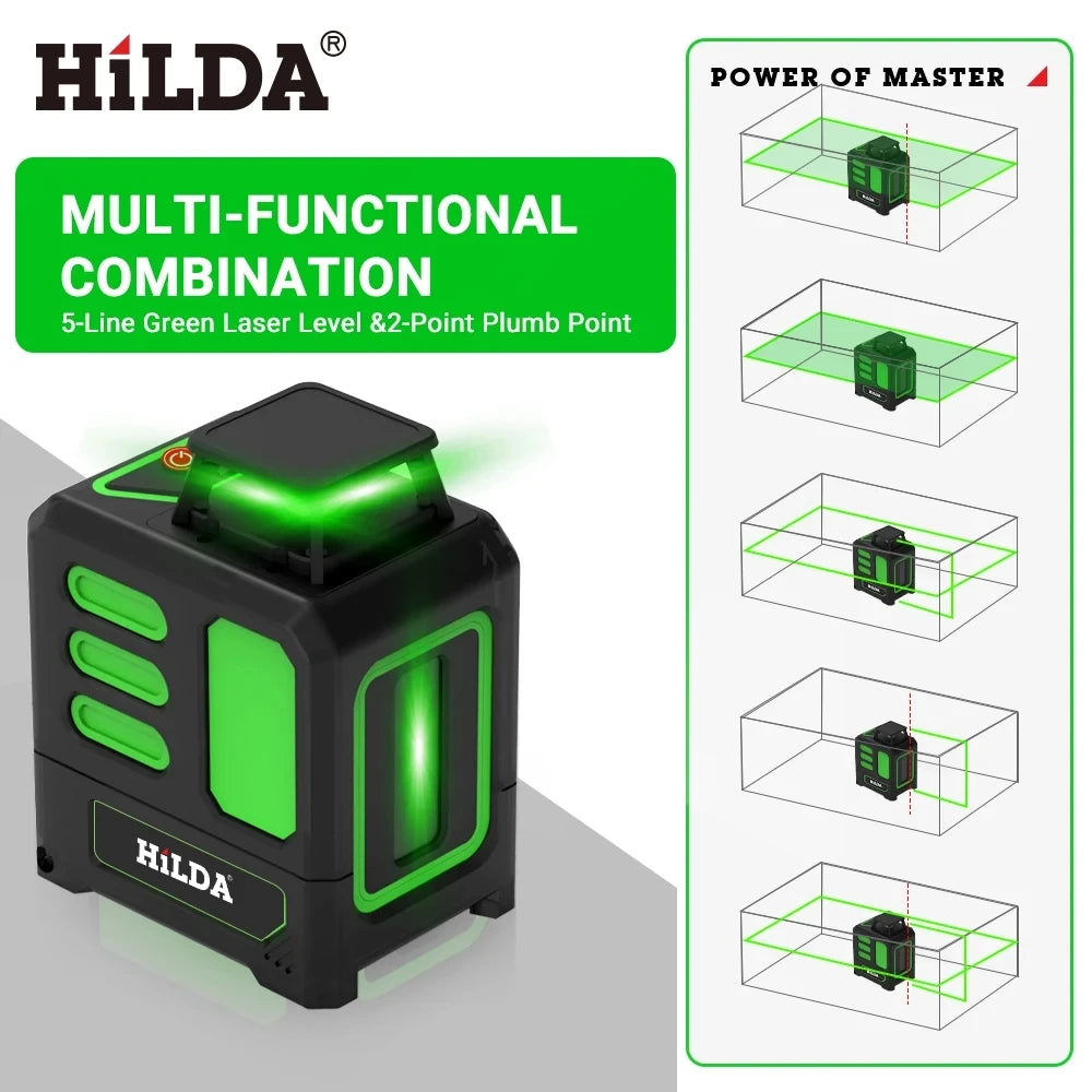 HILDA Laser Level 2 lines/5 Lines 360 Automatic Leveling Level