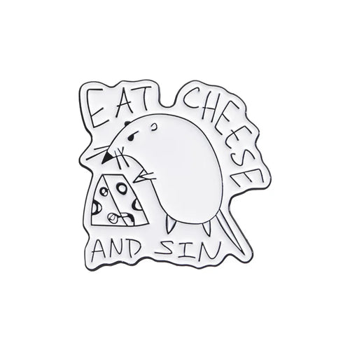 Funny Frog Enamel Pins Cartoon Rat Duck Brooches Lapel Pins Goose