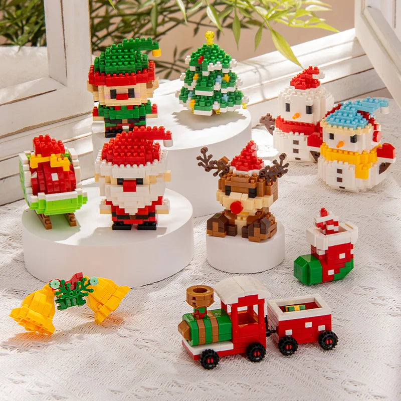 Christmas Gifts Micro Building Block Series Santa Claus Reindeer
