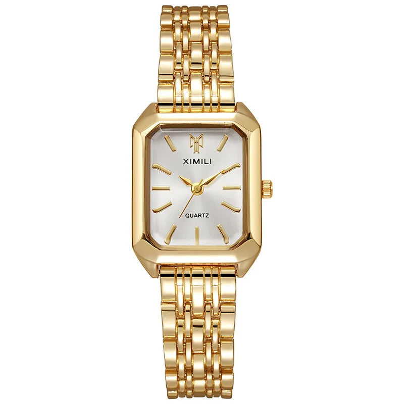 Fashion Rectangle Women Watches Ladies Stainless Steel Strap Quartz