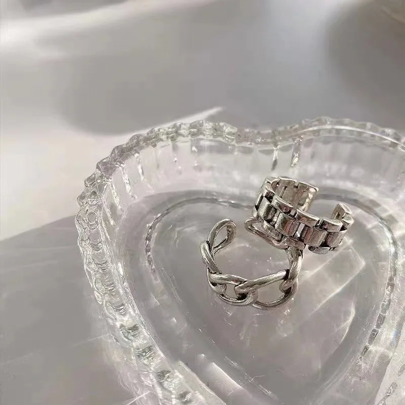 925 Sterling Silver Finger Rings New Fashion Creative Cross Hollow