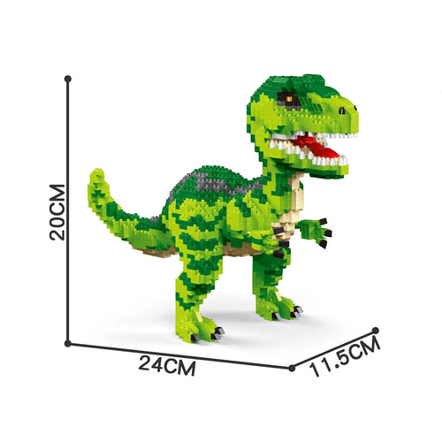Dinosaur Building Blocks Toys Set: Green Velociraptor and