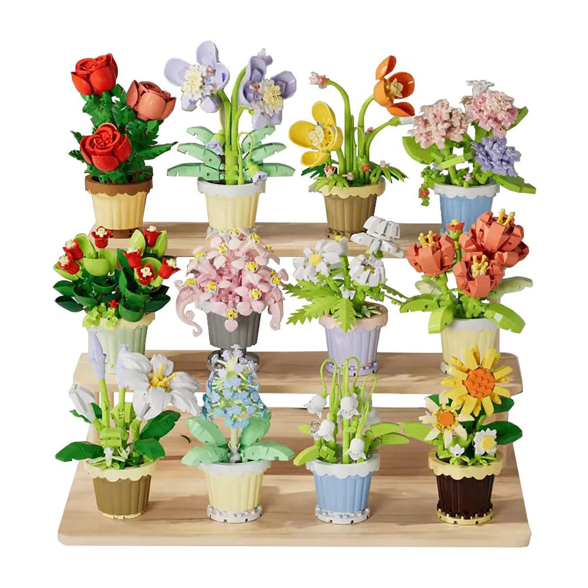 Mini Flowers Building Blocks Simulation Succulent Puzzle for Kid