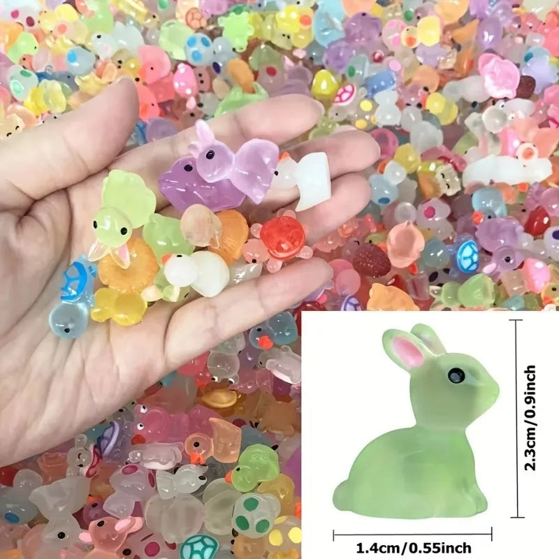5/10/30/50/60pcs Glow In The Dark Mini Resin Animals Surprise Blind