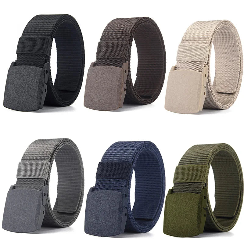 Canvas Belt with Automatic Plastic Buckle - Perfect for Outdoor Sports
