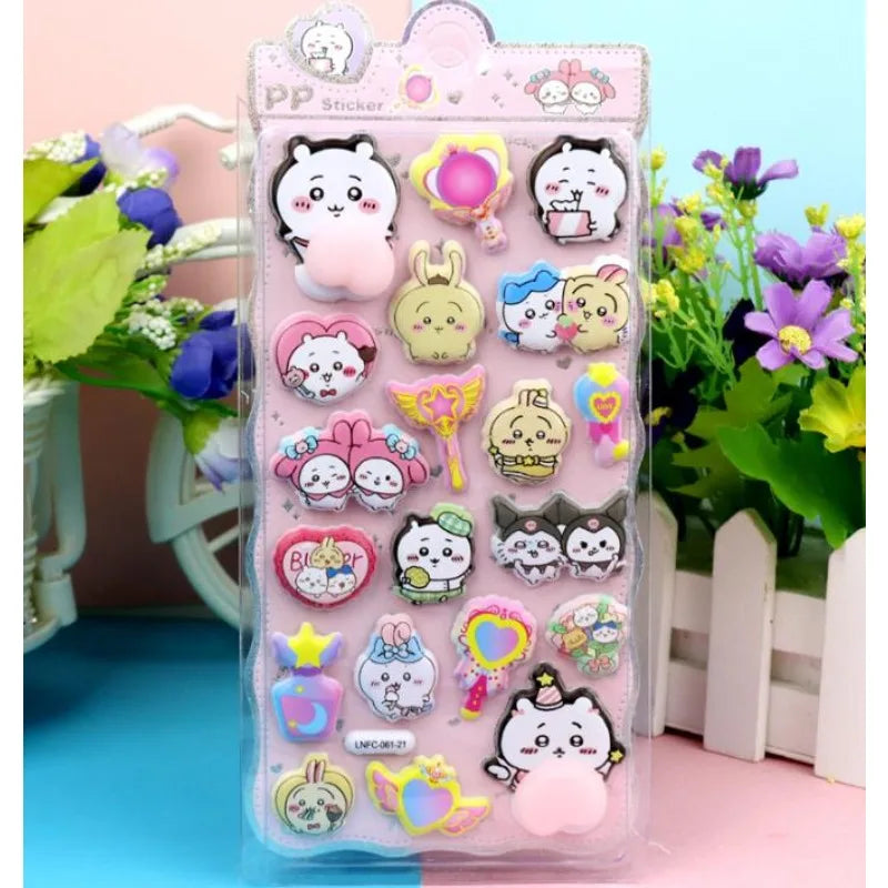 New Chiikawa soft and cute 3D pop-up bubble stickers thick and soft