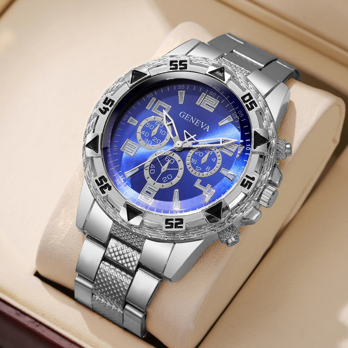 1/4PCS Luxury Big Dial Men Business Watch Fashion Mens Quartz Watches
