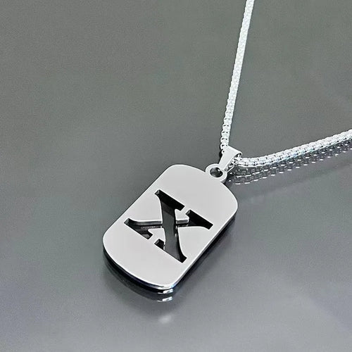 Stainless steel Men Women Pendant Necklace Hollow 26 Mother Without