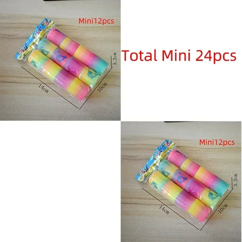 12/24pcs Rainbow Magic Springs Circle Toys Gradient Color Fingertip
