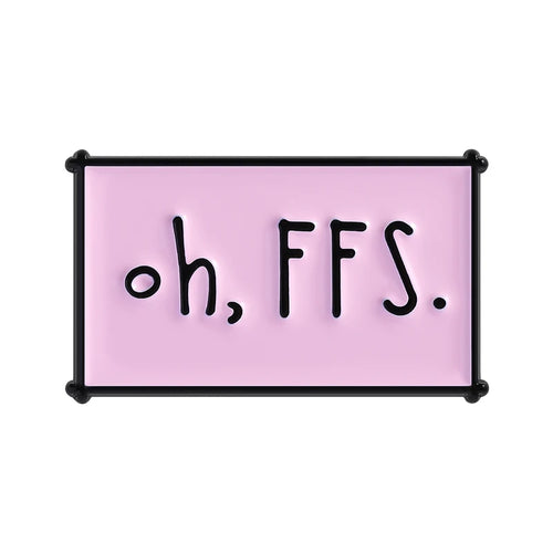 Rectangle Text Enamel Pins Custom FIGHT ITEM RUN