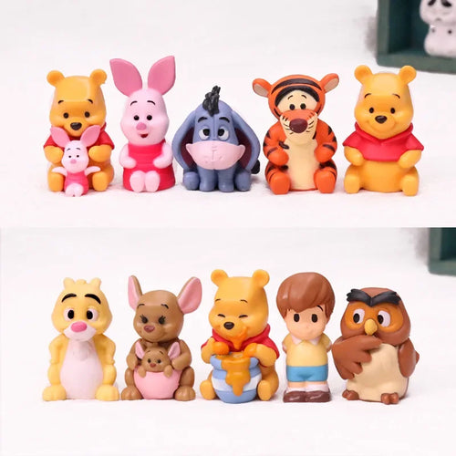 10pcs/set Cartoon Winnie The Pooh Action Figure Toy Pooh Bear Tigger