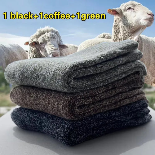 3/5 Pairs Of Thick Woolen Socks For Men, Autumn And Winter Stockings,