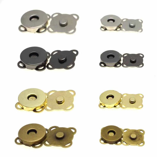 10 Pcs/Pack Metal Magnetic Snap Fasteners Clasps Buttons Handbag Purse