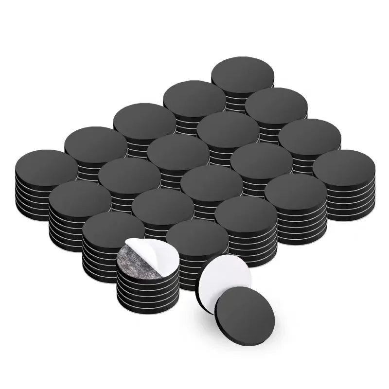 20/200pcs Round Magnet Sticky Magnetic Tape Black Magnets DIY Crafts