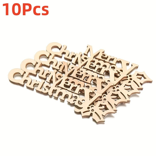 10/30pcs 9x2.5cm/3.54x0.98in Merry Christmas Hanging Ornament Wooden