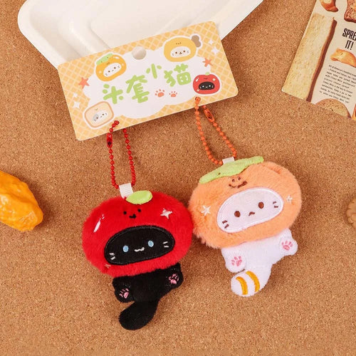 Multicolor Plush Cat Keychain Pendant Car Decoration Cartoon Cat