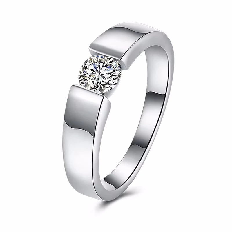 Charm 925 Sterling Silver Rings For Women Shining crystal size