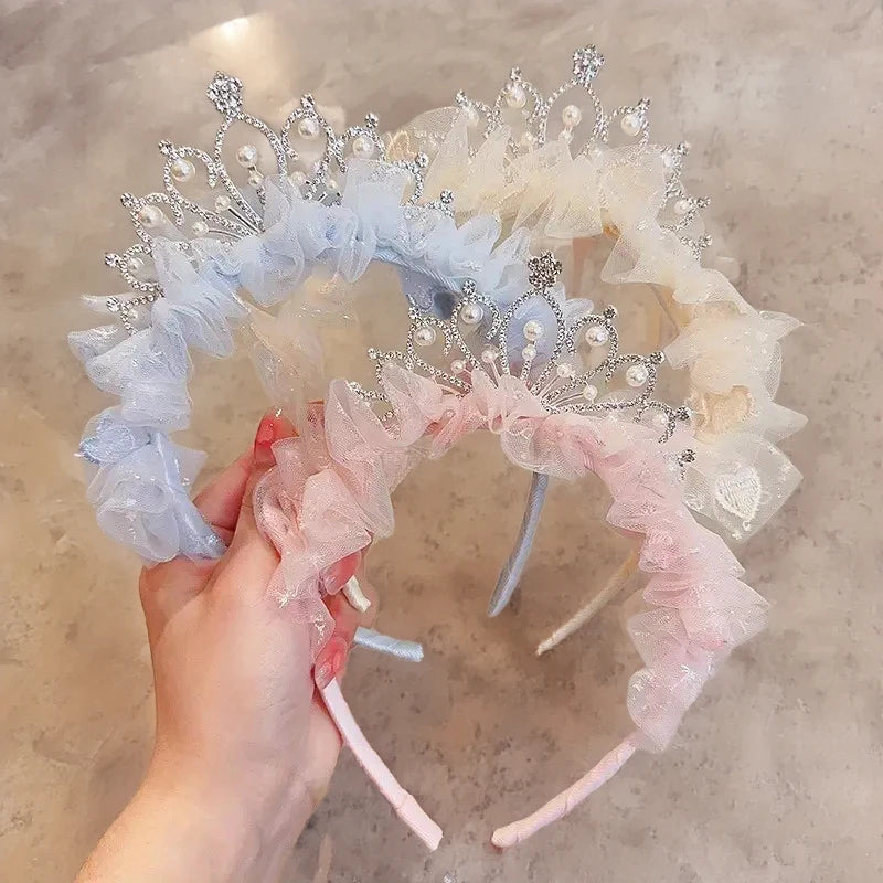 Sweet Lovely Girl Headband Hair Accessories Pink Blue Kawaii Lace