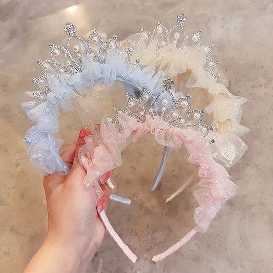 Sweet Lovely Girl Headband Hair Accessories Pink Blue Kawaii Lace