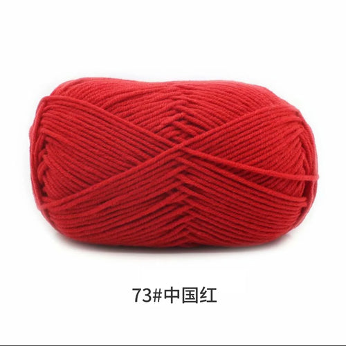 40-50g/Set 4ply Milk Cotton(80%) Knitting Yarn Needlework Dyed Lanas