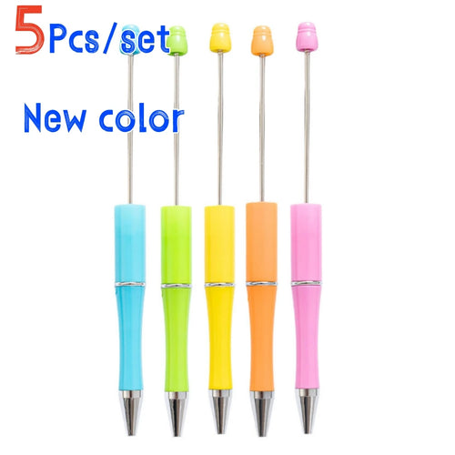 5/10 Pcs Mixed Beaded Ballpoint Pen Creative Beadable Pen Wedding