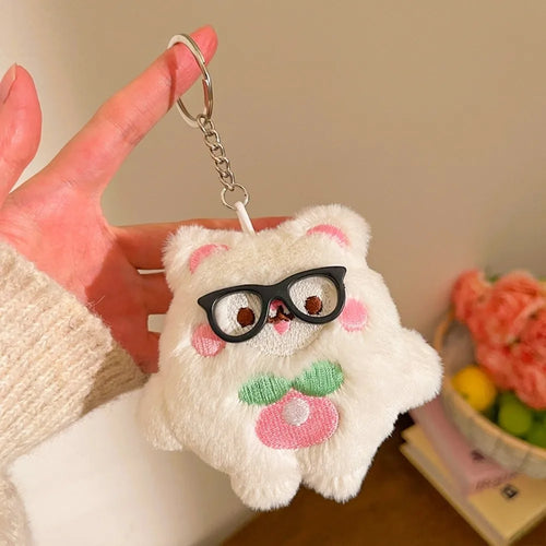 Multicolor Plush Cat Keychain Pendant Car Decoration Cartoon Cat