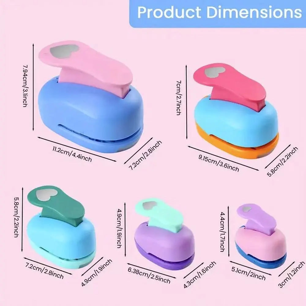 8/16/25/38/50mm Random Color Heart Shaped Hole Punch DIY Craft Hole