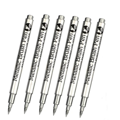 4/6pcs Waterproof Permanent Metallic Brush Paint Marker Pens DIY Resin