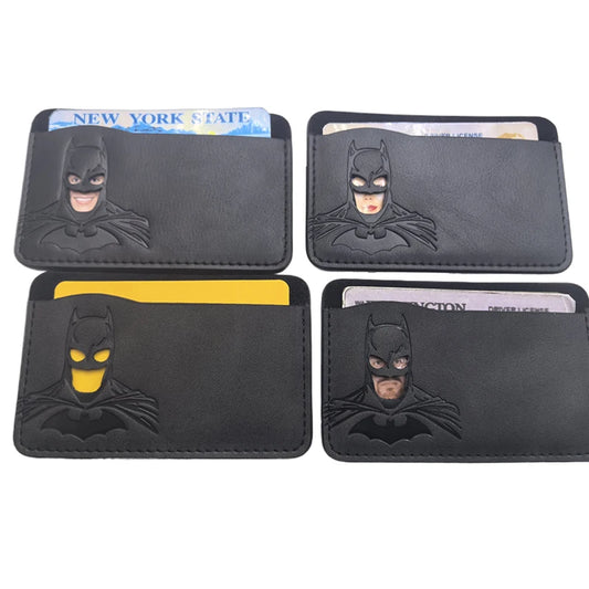 1pcs Leather Bat ID Card Holder Case Wallet Personalized SuperHero