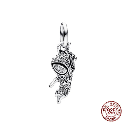 New S925 sterling silver Disney Mickey Mouse pendant bead suitable Fit