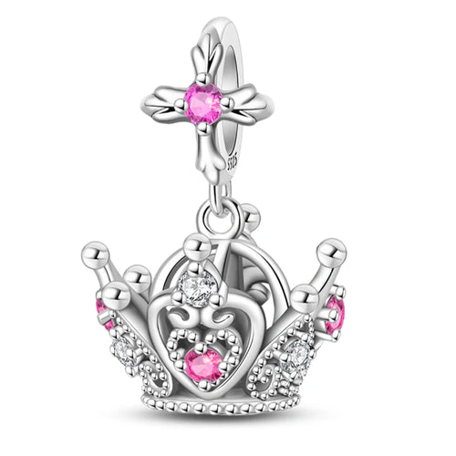 Classic Silver Plated Lotus Guardian Angel Heart-Shaped Zircon Charms