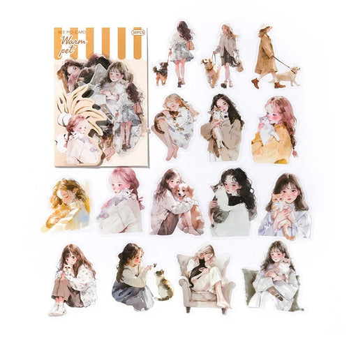 30pcs/pack Cute Cartoon Stickers DIY Scrapbooking Collage Junk Journal