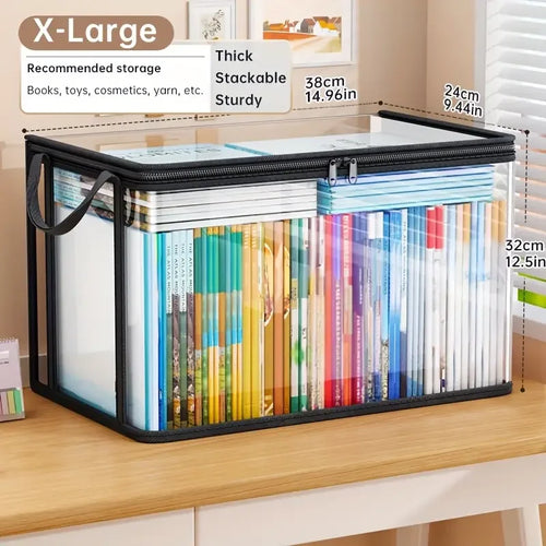 Clear PVC Storage Box | Flip-Top Lid & View Window | Multi-Use
