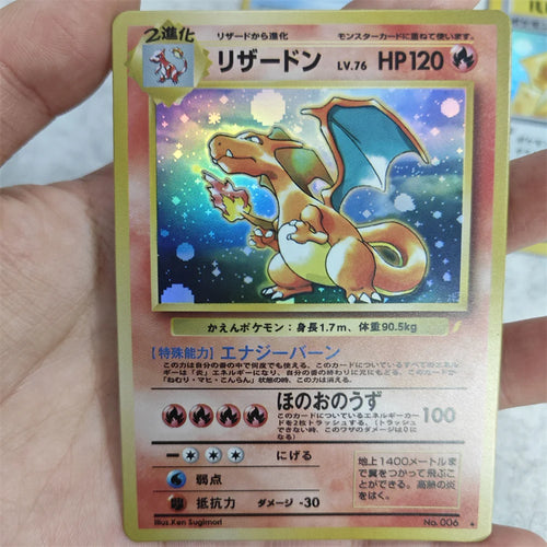 5 Set 1st Pkm Collect Cards Old Version Card Back Charizard DIY PTCG