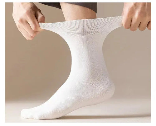 10PCS=5Pairs Loose Mouth Socks Diabetic Prevent Varicose Veins Cotton