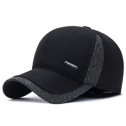 Auturnn Thick Warm Men Winter Baseball Cap With Ear Flaps, Ideal