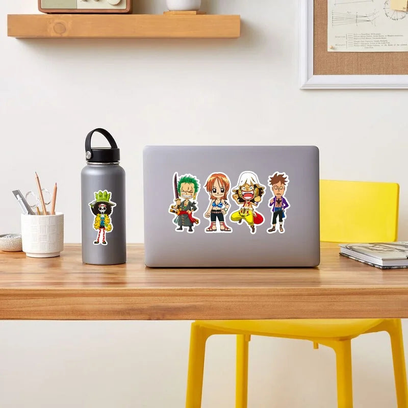 50/100Pcs Japan Anime One Piece Figure Luffy Toy Sticker Notebook